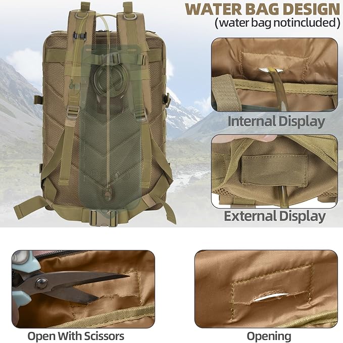 ANILD Tactical Backpack Army 3 Days Assault Pack Bag Military Molle Backpack Heavy Duty Rucksack Water Resistant