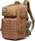 50L Tactical Military Backpack Waterproof Sturdy Bag for Hiking Camping Fishing Gym Backpack with Bottle Holder (Khaki)