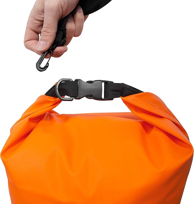 Milestone Camping Waterproof Dry Bags / Single Bag Or Set Of 3 / Roll Up Close / Easy To Spot Bright Green Or Orange Design / Great For Camping Fishing Skiing &amp Hiking Trips