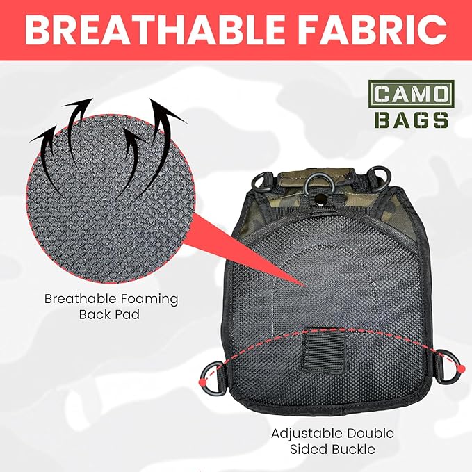 Camo Tactical Sling Bag/Backpack - 1000 Denier Cordura Polyester Crossbody Bag with Comfortable Satchel Inner Pockets Outer Compartment Zip Closure &amp Padded Handle - Chest Bag Use for Multipurp