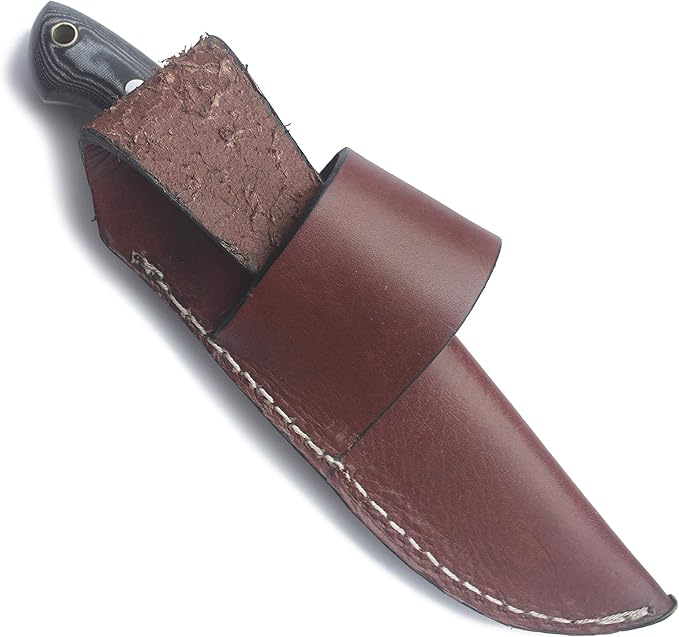 GCS Handmade Micarta Handle D2 Tool Steel Tactical Hunting Knife with leather sheath Full tang blade designed for Hunting &amp EDC GCS 124