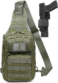 ATBP Tactical Sling Backpack Bag Pack for Men Military One Strap Shoulder Backpack Crossbody Bag With Holster 10 Liters