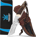 Premium Skinner Cow Boy Knife Fixed Blade Deer Antler Hunting Knife With Leather Sheath Best Gift for Boy Friend.