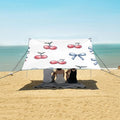 ALAZA Cherry Blue Bow Pattern Beach Tent Sun Shelter Portable Canopy Sunshade for Outdoor Camping Picnics Backyard Fun 10x9 ft