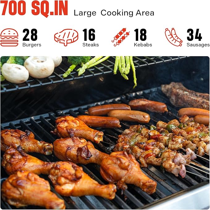 Monument Grills Larger 4-Burner Propane Gas Grills Stainless Steel Cabinet Style with Infrared Side Sear &amp Side Burners with Stainless Steel Cooking Grids(2 Items)