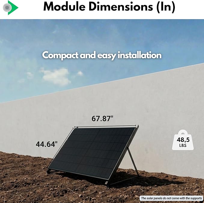 2pcs Bifacial Solar Panel N-Type 16BB 425W - Total 850W Bifacial Solar Panels High Efficiency with Anti-PID Technology Optimized for Farms