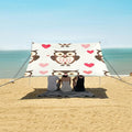 ALAZA Owl Heart Seamless Beach Tent Sun Shelter Portable Canopy Sunshade for Outdoor Camping Picnics Backyard Fun 10x9 ft