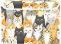 Group Of Cats Storage Cube Bins Basket with Lid Collapsible Flip-top Fabric with Handle for Home Bedroom Closet Office 16.5×12.6×11.8 in
