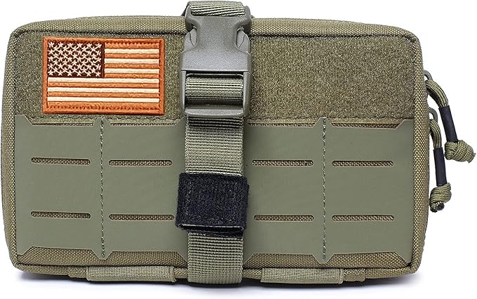Tactical Multi-Purpose Molle Admin Pouch EDC Pouch Military Waist Belt Modular Utility Tools Bag Organizer First Aid Pouch Laser-Cut Style Molle Attachment Ready…