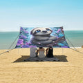 ALAZA Sloth Branch Blue Butterflies Beach Tent Sun Shelter Portable Canopy Sunshade for Outdoor Camping Picnics Backyard Fun 10x9 ft