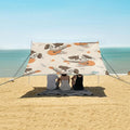 ALAZA Gray Dog Pattern Beach Tent Sun Shelter Portable Canopy Sunshade for Outdoor Camping Picnics Backyard Fun 10x9 ft