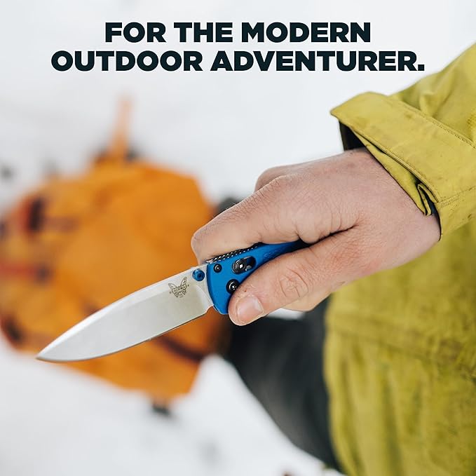Benchmade - Bugout Outdoor EDC Folding Knife Slim Lightweight Plain Edge Drop-Point Blade CPM-S30V Stainless Steel (58-60HRC) Grivory Handle (535)