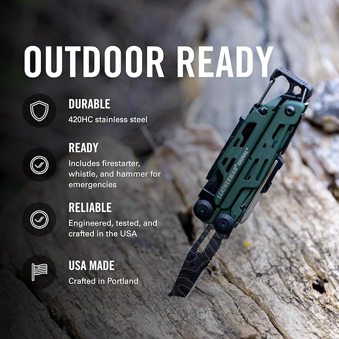 LEATHERMAN Signal 19-in-1 Multi-tool for Outdoors Camping Hiking Fishing Survival Durable &amp Lightweight EDC Made in the USA Topographical Print