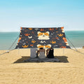 ALAZA Corgi Paw Heart Pattern Beach Tent Sun Shelter Portable Canopy Sunshade for Outdoor Camping Picnics Backyard Fun 10x9 ft
