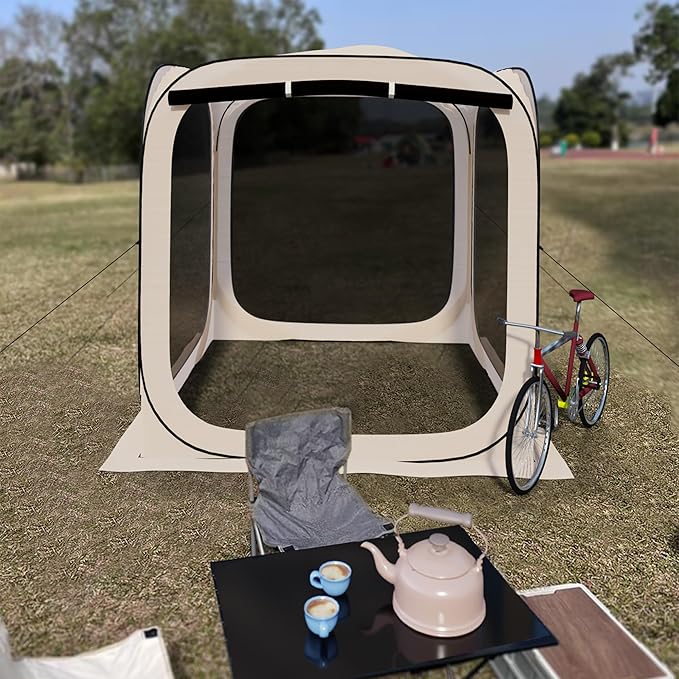 HOOYEAH Pop-up Tent Screenhouse Portable Screened Tent Camping Canopy Foldable Instant Screen Room Outdoor Gazebo with Mosquito Net for Patio Backyard Garden and Outdoor Activities 6x6