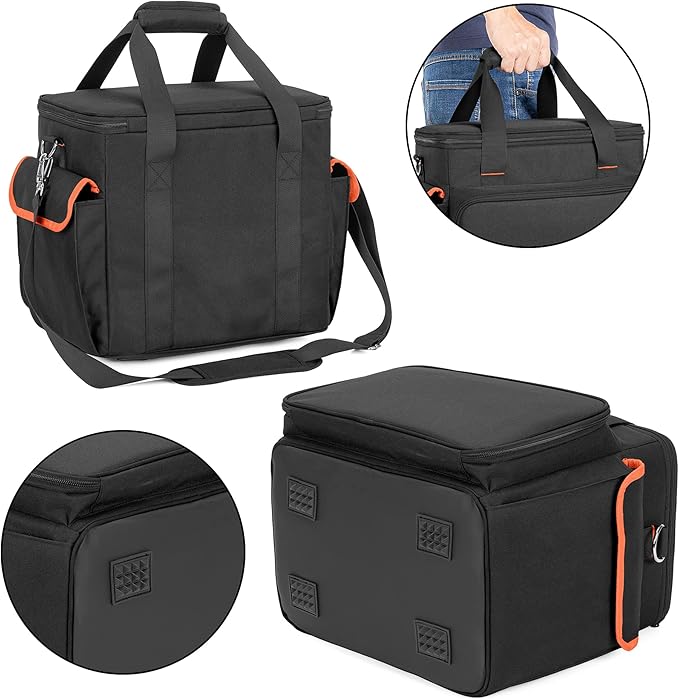 Trunab Carrying Case Compatible with Jackery Portable Power Station Explorer 1000 Storage Bag with Water-Resistant Bottom and Front Pockets for Charging Cable and Accessories