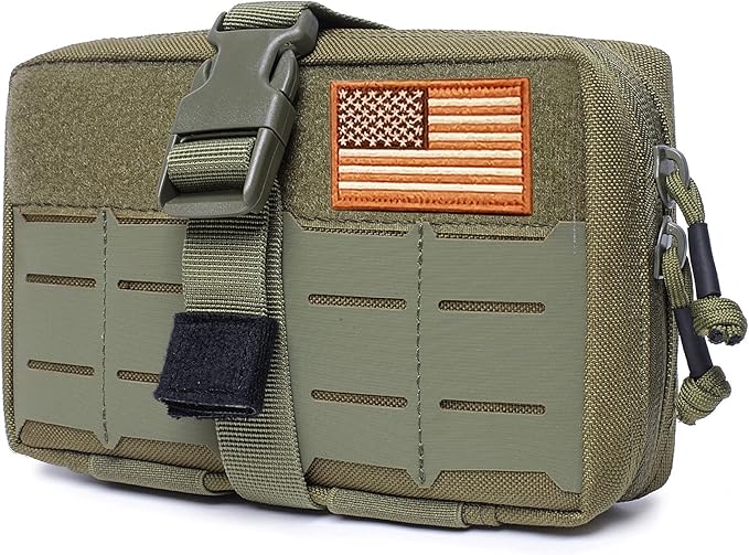 Tactical Multi-Purpose Molle Admin Pouch EDC Pouch Military Waist Belt Modular Utility Tools Bag Organizer First Aid Pouch Laser-Cut Style Molle Attachment Ready…