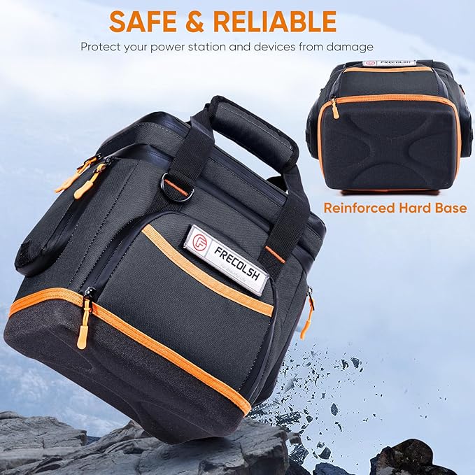Double-Layer Travel Carrying Case for Jackery Explorer 300/240/160 – Portable Power Station Storage Bag with Molded Bottom Side Ventilation Front Pockets for Jackery Accessories &amp Solar Generato