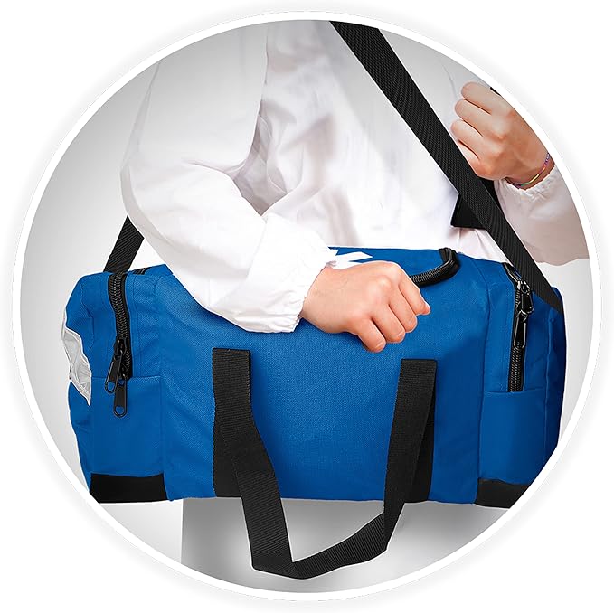 ASA TECHMED Large EMT First Responder Trauma Medical Bag Empty for Home 21x12x9 Inches Office School EMTs Paramedics First Responders Blue