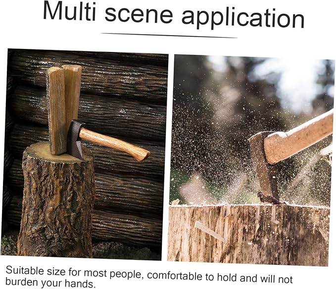 ARTIBETTER 2pcs Broad Wooden Axe Handle Replacement Durable Flat Handle for Chopping and Camping Comfortable Grip Easy Installation Anti-Slip and Shockproof Design