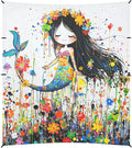 Aesthetic Mermaid2 Beach Tent UPF50+ Protection Water-Resistant Large Sun Shelter with Sandbags and Shovel for Camping Trips Fishing Backyard Fun or Picnics