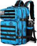 Lovelinks21 25L Tactical Backpack Military Tactical Backpack for Men and Women Small Assault Pack Outdoor Travel Hiking Camping Rucksack with Molle Webbing (Blue Water Pattern)