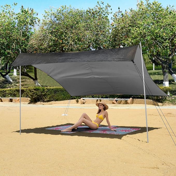ALAZA Cute Cat Earrings Beach Tent Sun Shelter Portable Canopy Sunshade for Outdoor Camping Picnics Backyard Fun 10x9 ft