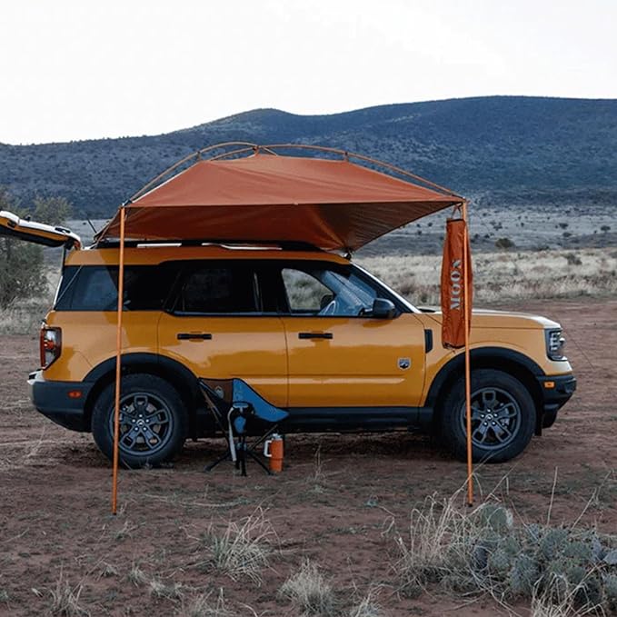 MoonShade Portable Vehicle Awning Large 9' x 7' Shade Coverage Lightweight Durable Car Canopy Suitable for Trucks SUVs Vans Campers and More (Sunset)