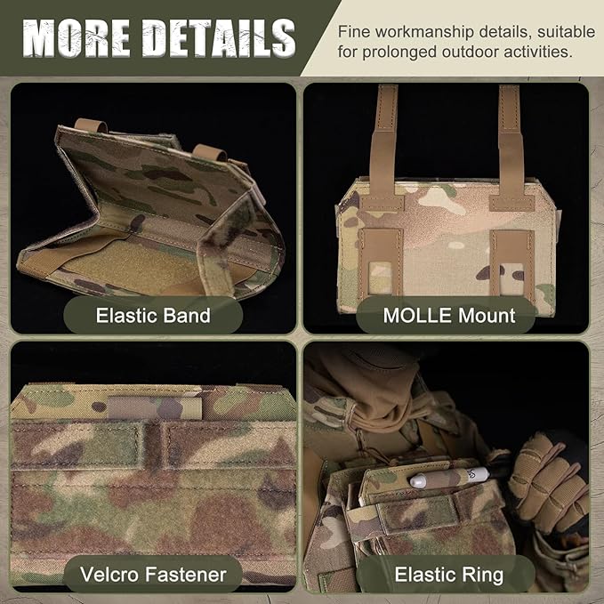 Tactical Phone Pack Holder for Men Lightweight Portable Phone Chest with MOLLE Strap for Outdoor Tactical Sports Plate Carrier Military Accessories Bag