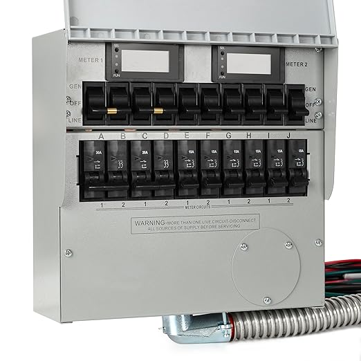 Generator Transfer Switch50A Pro/Tran2 10-Circuit 2 Manual Transfer SwitchMarked