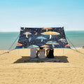 ALAZA Mushroom Art Starry Night Galaxy Beach Tent Sun Shelter Portable Canopy Sunshade for Outdoor Camping Picnics Backyard Fun 10x9 ft
