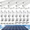 Solar Panel Mounting Rail Kit for 5 x 320W Panels Includes 8 x 47.2 Aluminum Rails Adjustable Clamps L-Brackets &amp Grounding Lugs Universal Racking for Metal Tile Shingle Roof
