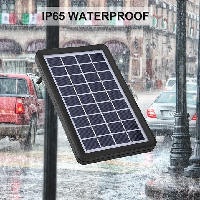 ASHATA 9V 3W Solar Panel 93% Light Transmittance 18% Conversion Rate IP65 Polysilicon Solar Panel Power Backup with DC Port Charging for LED Lights Mini Fans etc