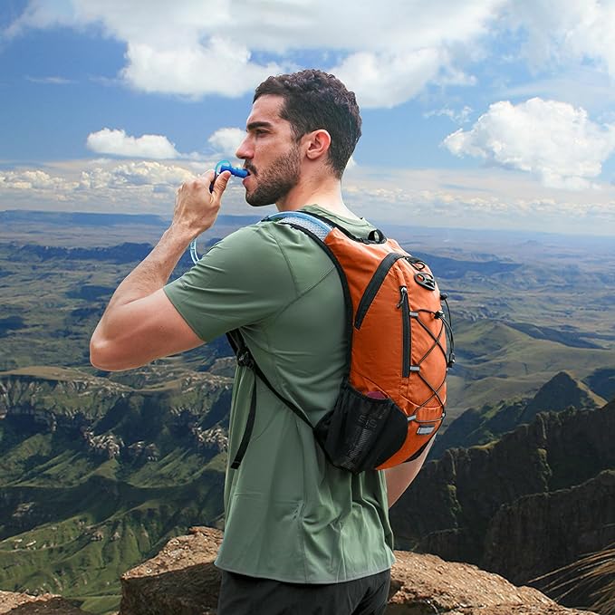 Lightweight Hydration Backpack Running Backpack with 2L Water Bladder Hydro Water Daypack for Cycling Hiking Rave for Men Women