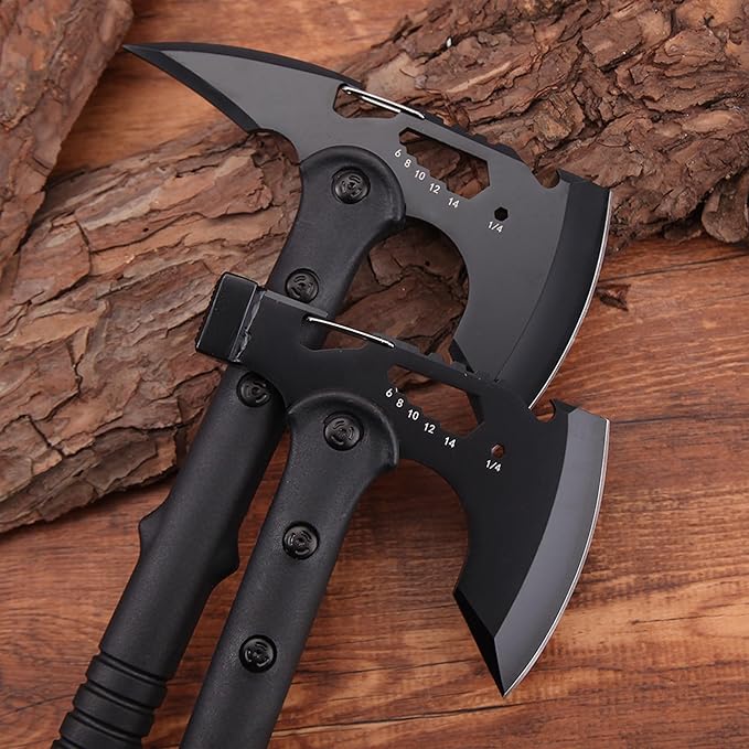 Camping Axe Chopping Hatchet with Awl Tactical Tomahawk with Hammer Stainless Steel Axe for Outdoor Camping Hiking Garden