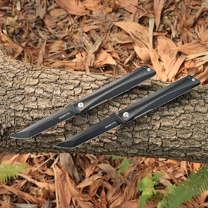 REMETTE Pocket Knife GD22K Flipper Open D2 Steel Tanto Folding knife with Durable G10 HandleMen Women Everyday Carry EDC KnifeSharp Camping Hiking Daily Work Knives