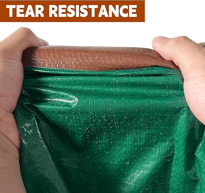 Tarp 18x24 ft 100% Waterproof 7mil Durable Grommets and Reinforced EdgesUv ResistantGreen/Brown TarpEmergency Rain ShelterOutdoor Cover and Camping Use -by MVPNET