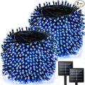 2 Pack 480 LED Solar Chrismas Lights Outdoor 170 FT Super Long Solar String Lights for Outside with 8 Modes &amp Memory Function Waterproof Twinkle Light for Xmas Tree Yard Party Decorations (Blue)