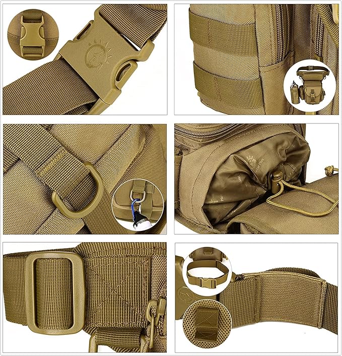 Multi-Purpose Tactical Drop Leg Bag Military Waist Bag Cross-Leg Equipment MOLLE Panel Motorcycle Riding Trekking Tactics Outdoor Waist Thigh Bag