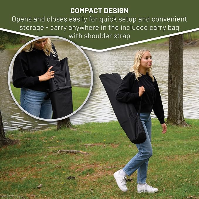 Timber Ridge Portable Hammock Camping Chair Padded Folding Swing Hammock Chair with Stand Heavy Duty Hammock Camp Chair with Carry Bag for Outdoor Beach Patio Supports 300lbs Black