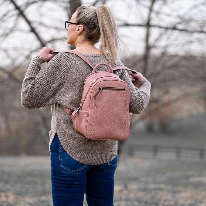 JESSIE &amp JAMES Women's Large Multi Compartments Fashion Concealed Carry Backpack|BK