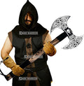 [Dark Warrior] 7.50 lbsHandmade Double Headed axe Berserker Axe Large Norse Axe Hand Forged Steel AxeDouble Blade Axe Forest Axes Hewing Axe Broad Axe Hunting Axe Dane Axe Viking Battle Axe