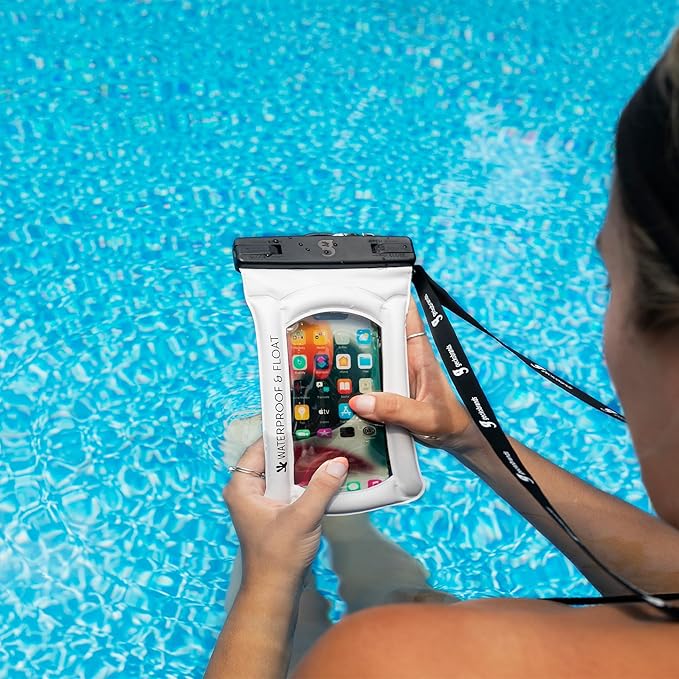 geckobrands Float Phone Dry Bag - Waterproof &amp Floating Phone Pouch – Fits Most iPhone and Samsung Galaxy Models