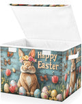 senya Easter Baskets Collapsible Storage Bins with Lids Rabbit Bunny Egg D Storage Boxes Clothes Baskets for Organizing