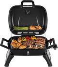 Royal Gourmet GT2006 Portable Tabletop Gas Grill 12000 BTU Output for Outdoor Camping Foldable Legs Piezo Ignition Built-in Thermometer for Tailgates and Camping Trips Dark Gray