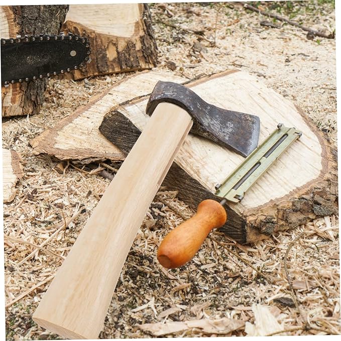 VICASKY 2set Wooden Axe Handle Replacement Durable Wood Axe Grip Comfortable Ergonomic Design for Easy Installation for Camping and Woodworking