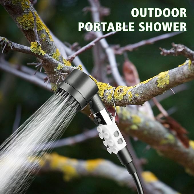 Portable Camping Shower Pump Kit 7800mAh Showers Pump for Travel CampingOutdoor Tents Shower and Pet Cleaning with Water Temperature Display and Rechargeable Battery
