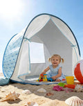 Baby Beach Tent 2026 Upgrade Pop Up UPF 50+ UV Protection Sun Shelter Canopy with Mosquito Net Portable Outdoor Shade Summer Essentials for Babies &amp Toddlers- Blue