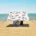 ALAZA Cherry on White Pattern Beach Tent Sun Shelter Portable Canopy Sunshade for Outdoor Camping Picnics Backyard Fun 10x9 ft
