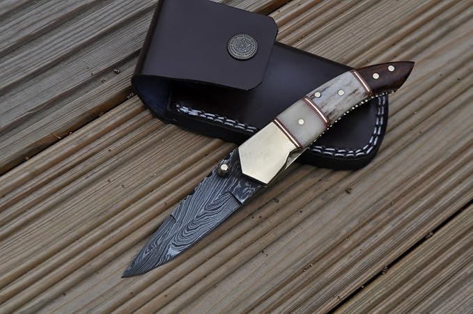 Perkin - Handmade Damascus Pocket Knife - Beautiful Folding Knife